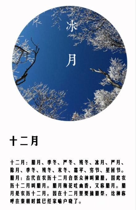 农历十二个月份的别称