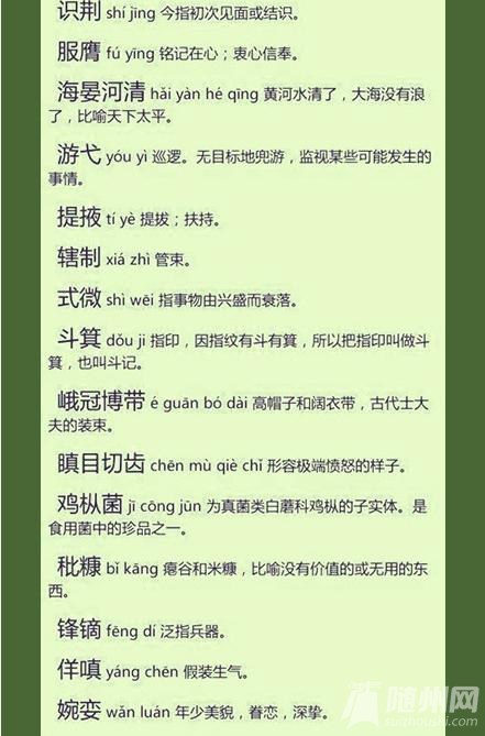那些“耳熟不能详”的字词汇总