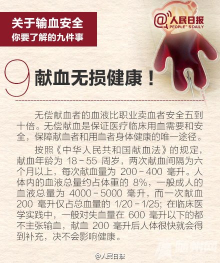 输血安全，你要了解的九件事