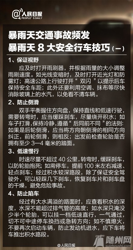 暴雨来袭，安全出行须知