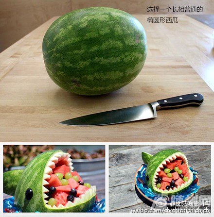 鲨鱼西瓜拼盘