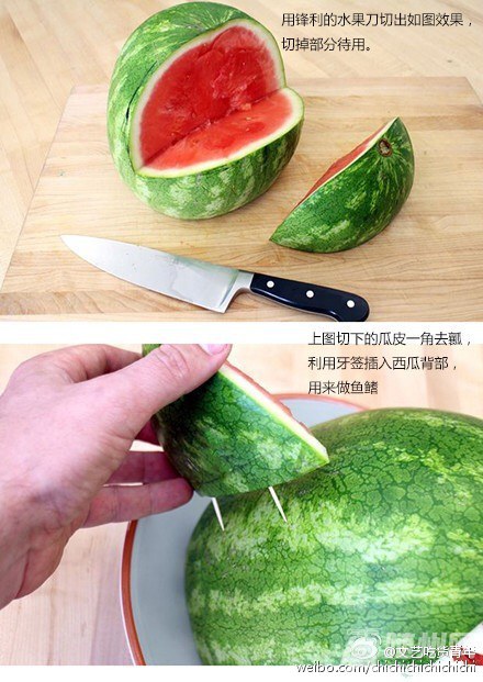 鲨鱼西瓜拼盘