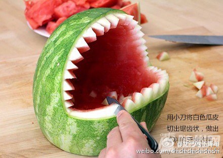 鲨鱼西瓜拼盘