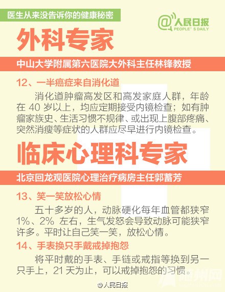 医生从没告诉你的20个健康秘密