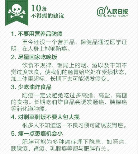 让癌症远离你的生活！